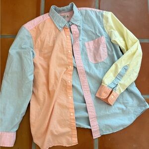 J. Crew Oxford Shirt in Light Blue and Pink Size M